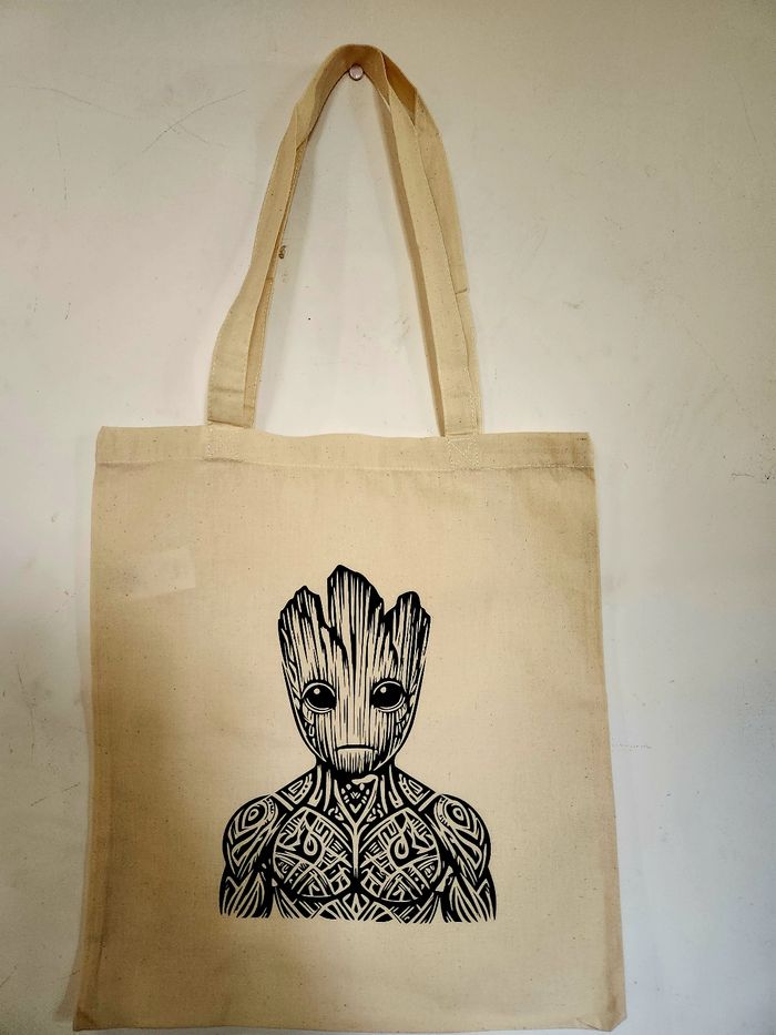 Sac Groot , tote bag en coton,  super heros marvel ,cadeau - photo numéro 2