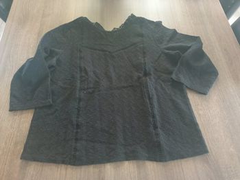 T-shirt Manches 3/4 noir Femme