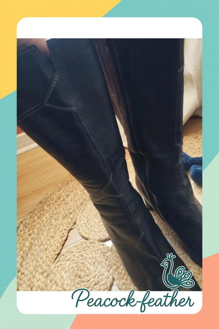 Bottes noires talons 37 - photo numéro 9