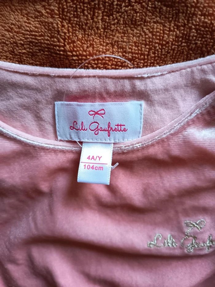 Petite robe velours léger. Marque Lili gaufrette. 4 ans - photo numéro 4