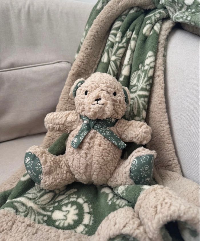 Plaid + ourson Becquet neuf