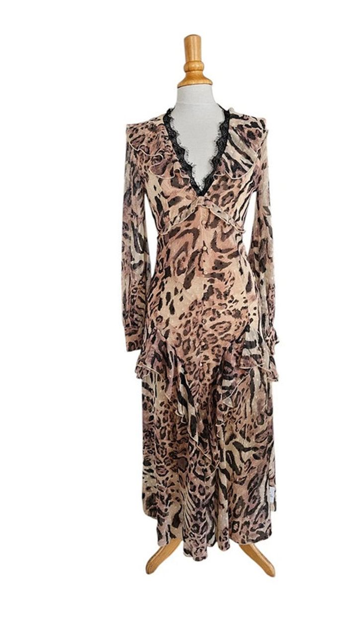 Robe longue ASOS Design – 36 – Beige Marron Imprimé Léopard – État : Excellent