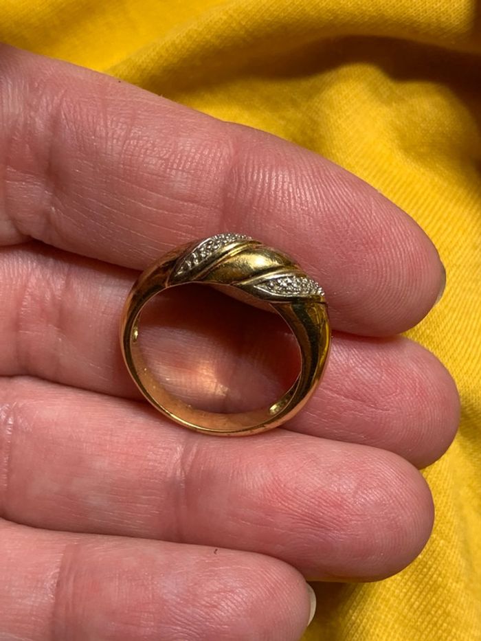 bague deux tons et zirconias - photo numéro 2