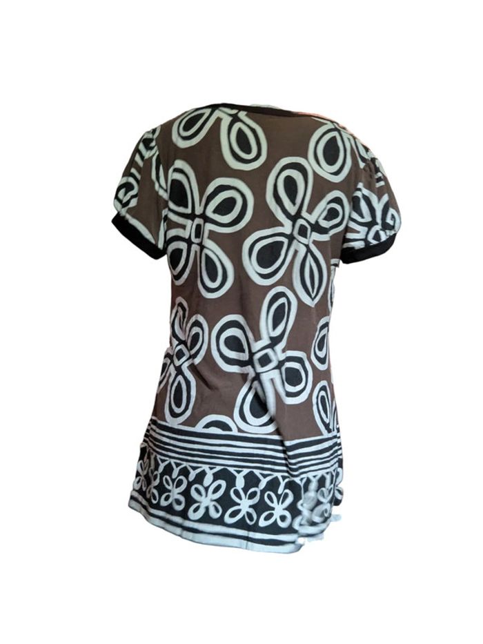 Tunique marron blanc motifs Armand Thiery Taille Taille L - photo numéro 2