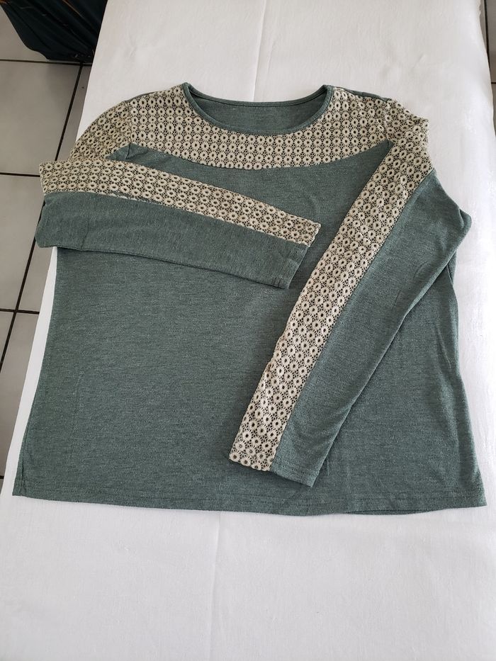 T-shirt manches longues vert