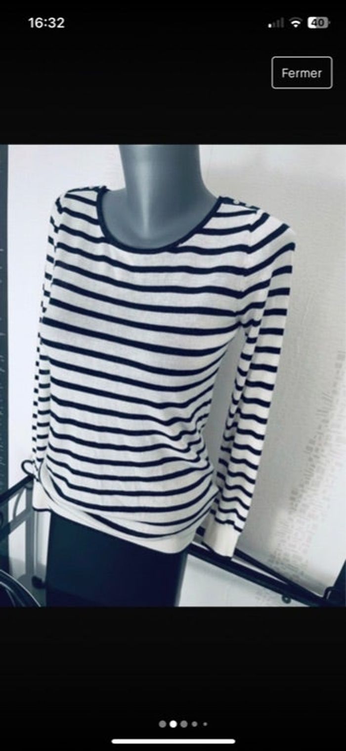 Pull tricot jersey marinière Naf Naf taille 36 excellent état