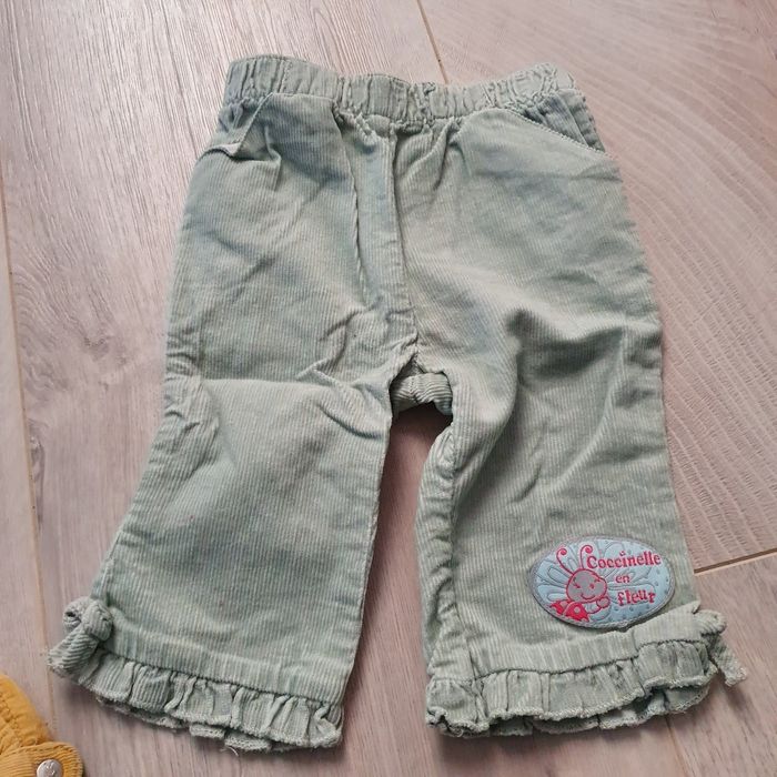 Pantalon 6 mois fille vert d'eau