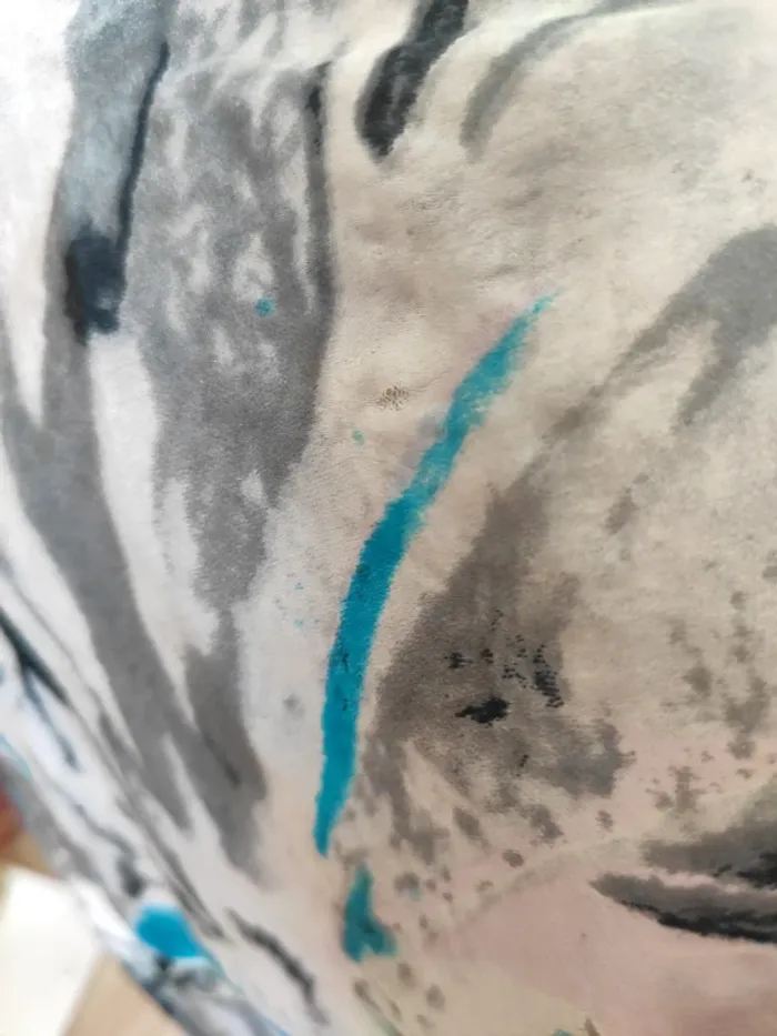 Superbe débardeur soie Naf Naf bleu et gris Monet - photo numéro 11