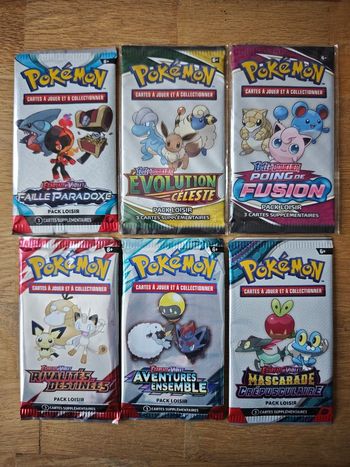 Lot de 6 boosters Pokémon pack loisirs