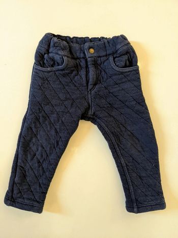 Pantalon Petit Bateau 18 mois 81 cm bleu marine molletonné quilté