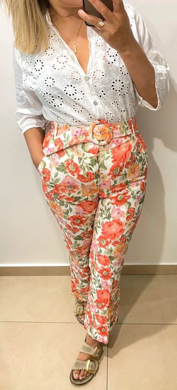 🧡Pantalon Fleuri Mango Taille 38