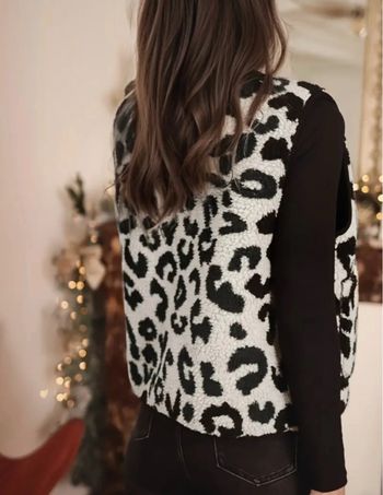 Gilet sans Manche Imprimé Léopard 
