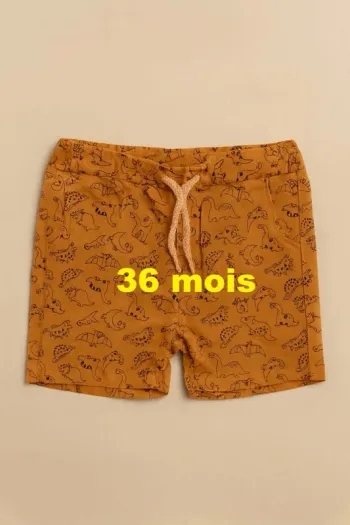 Short camel motif dinosaure noir Kiabi Taille 36 mois