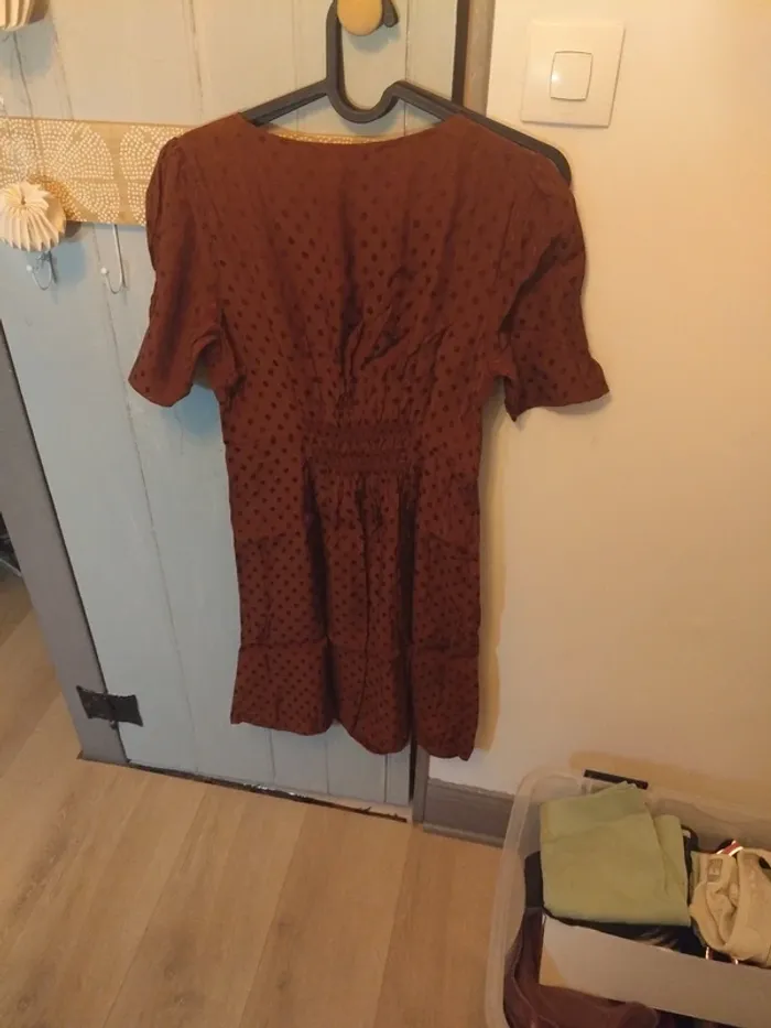 Robe nafnaf marron pois - photo numéro 3
