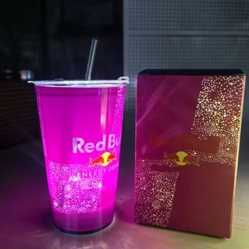 Verre Plastique Redbull Rouge Lumineux 420ml