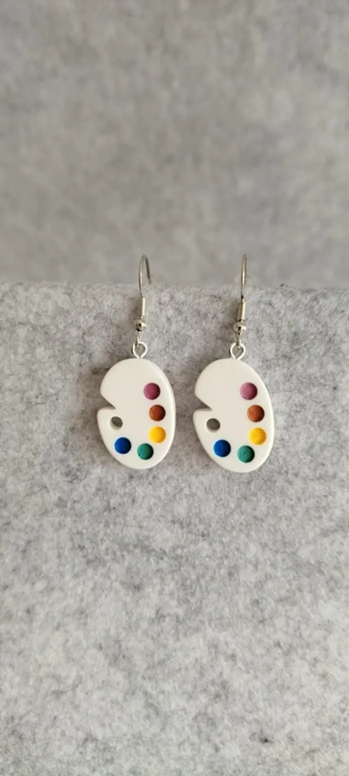 🍄 Boucles d’oreilles ▪ palette de peintre