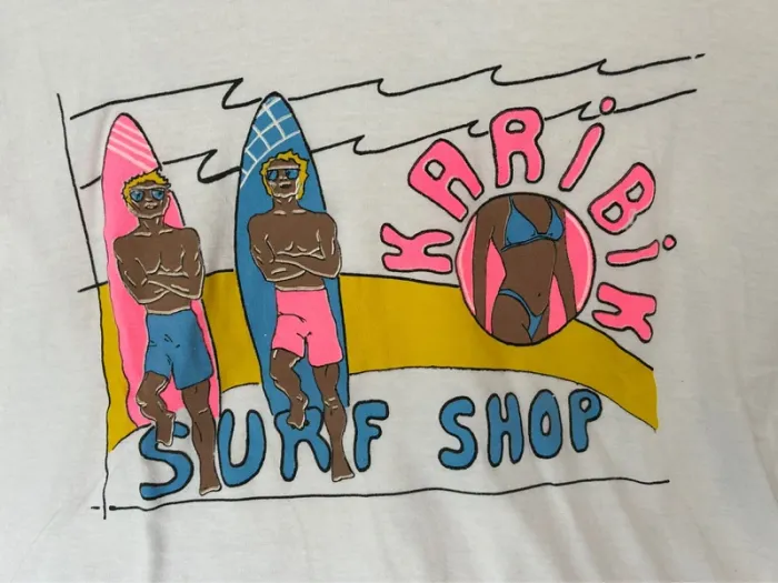 Tee-shirt vintage années 80 “Karibik Surf Shop” - photo numéro 3