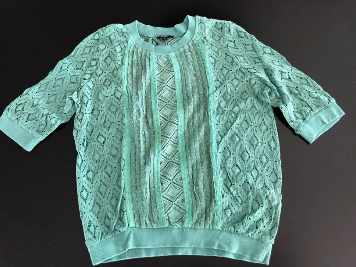 T-shirt maille vert Taille 42 - photo numéro 2