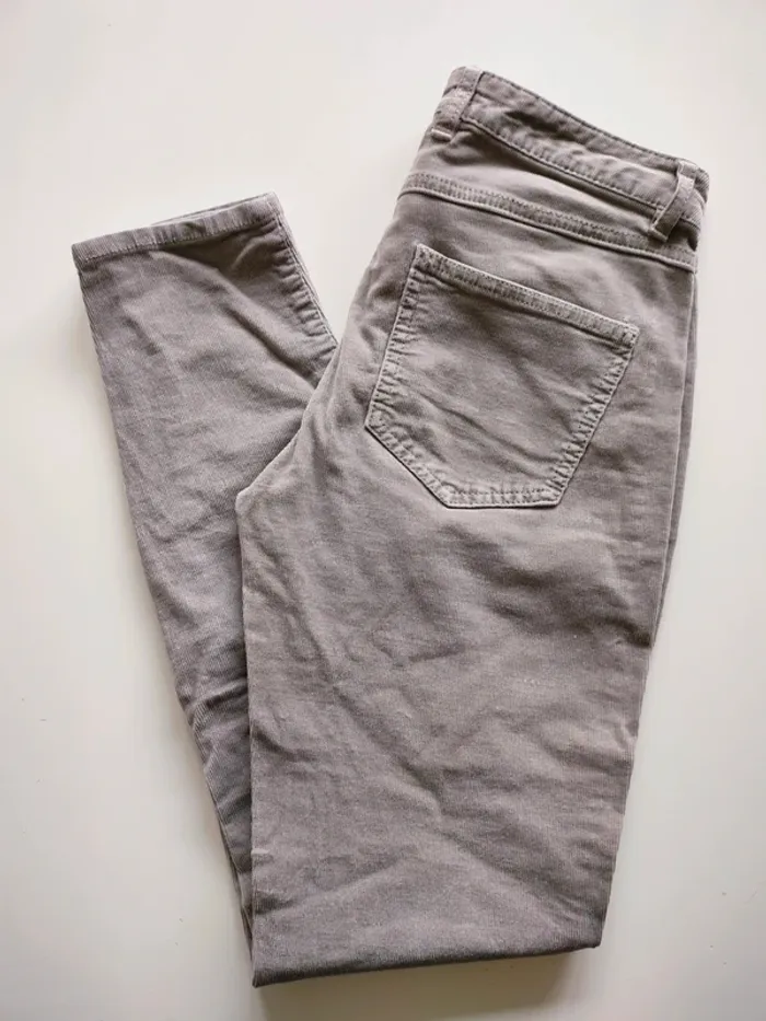 Pantalon velours côtelé beige Mango XS