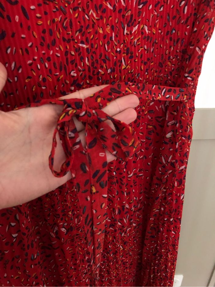 Robe rouge plissée - Christine Laure - taille 2 - photo numéro 4