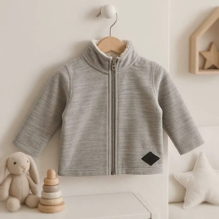 Veste zippée doublée polaire grise garçon/fille – Kiabi 2 ans