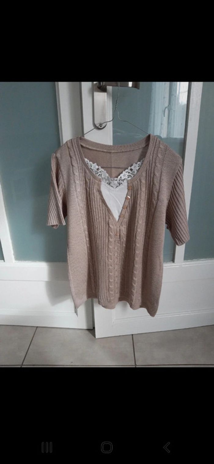 Pull marron beige 40