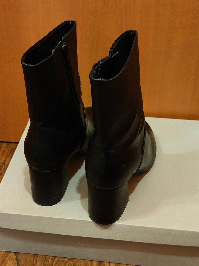 Bottines noires à talons carrés BIANCO - photo numéro 8