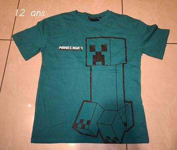 T-shirt Minecraft cripper 12 ans neuf