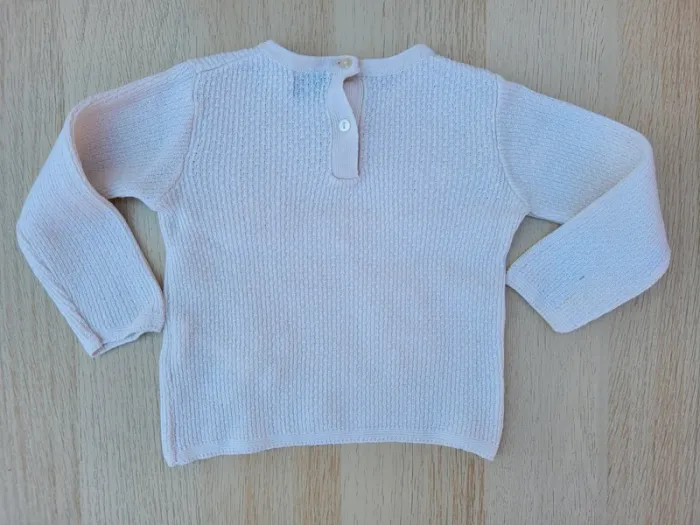 Pull en maille avec broderie fleurs - BLANC - photo numéro 2