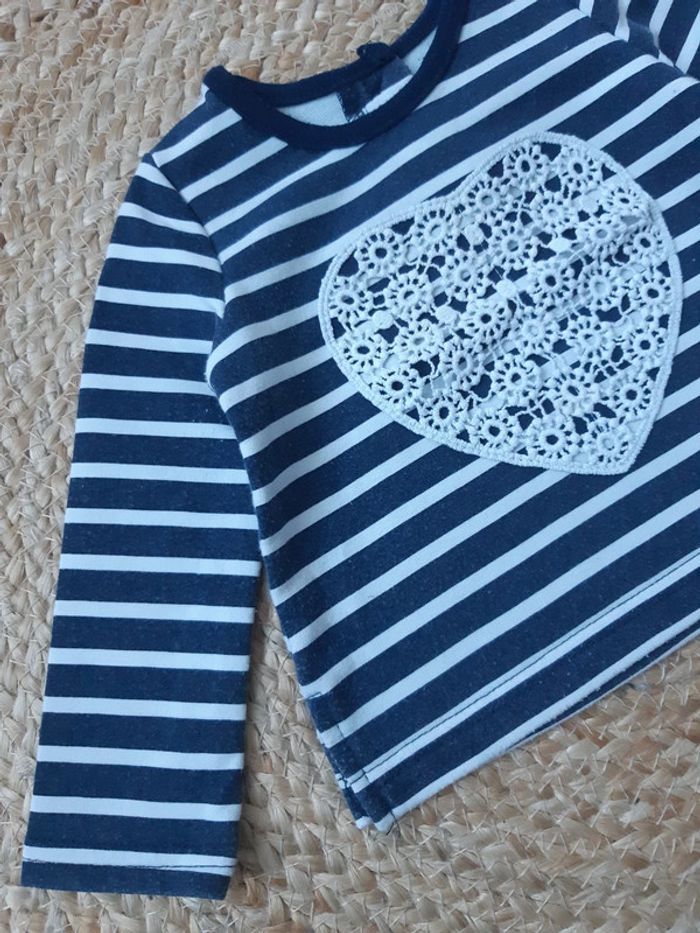 Haut manches longues rayé Primark 62 cm - photo numéro 2