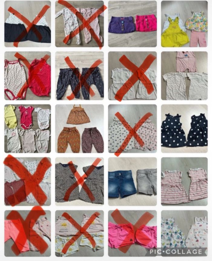 Lot de 50 vêtements filles / jumelles taille 12mois