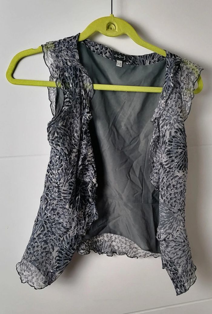 Chemisier / top en soie gris Taille S 1.2.3 - photo numéro 9