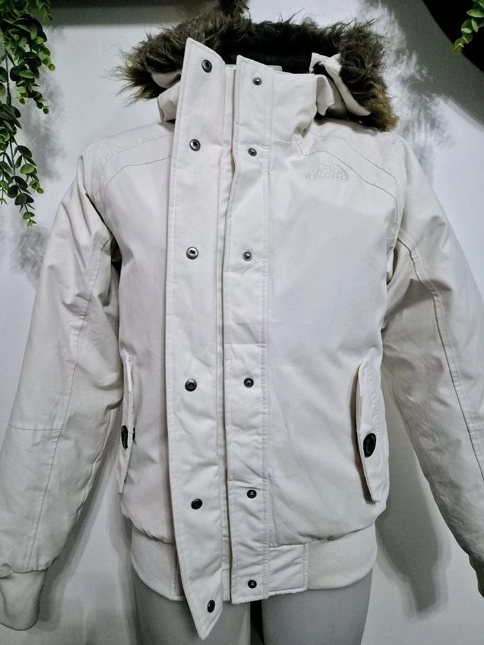 Veste d'Hiver The North Face - Blanc Cassé avec Capuche en Fourrure - photo numéro 6