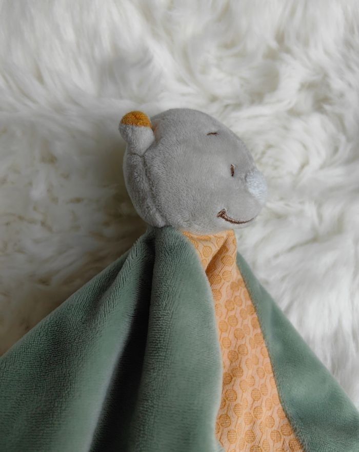 Doudou plat Ours Nouky jardinier escargot vert jaune Noukie's - photo numéro 6