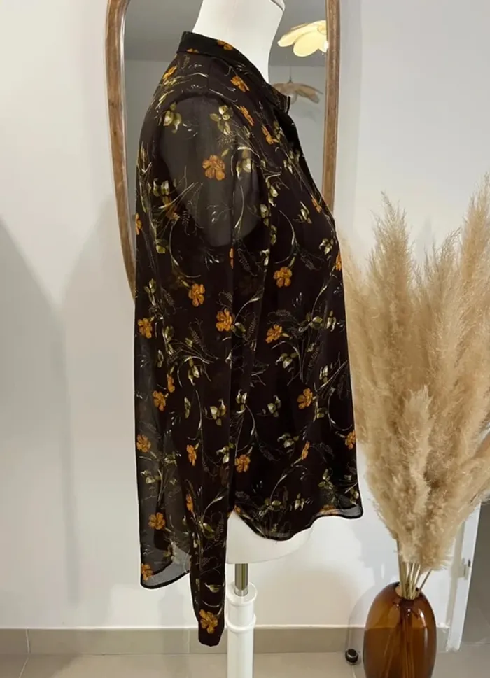 Blouse fleurie noire Mango - photo numéro 3
