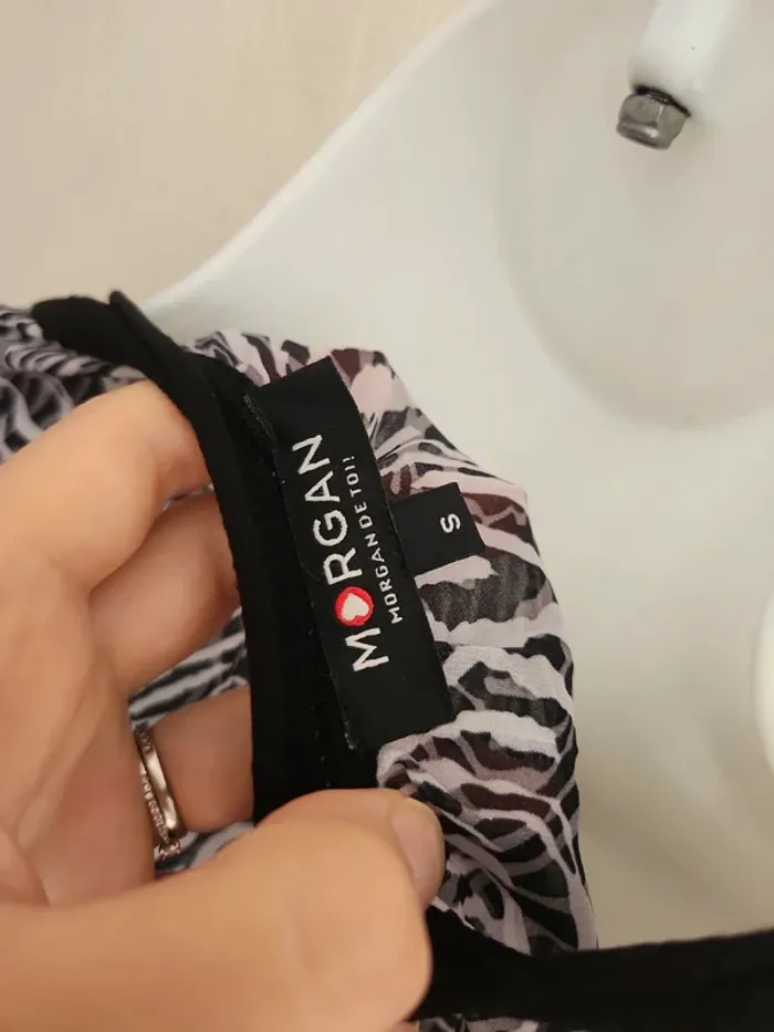 Pull mi saison Morgan S noir dos voile zébré manches 3/4 - photo numéro 9