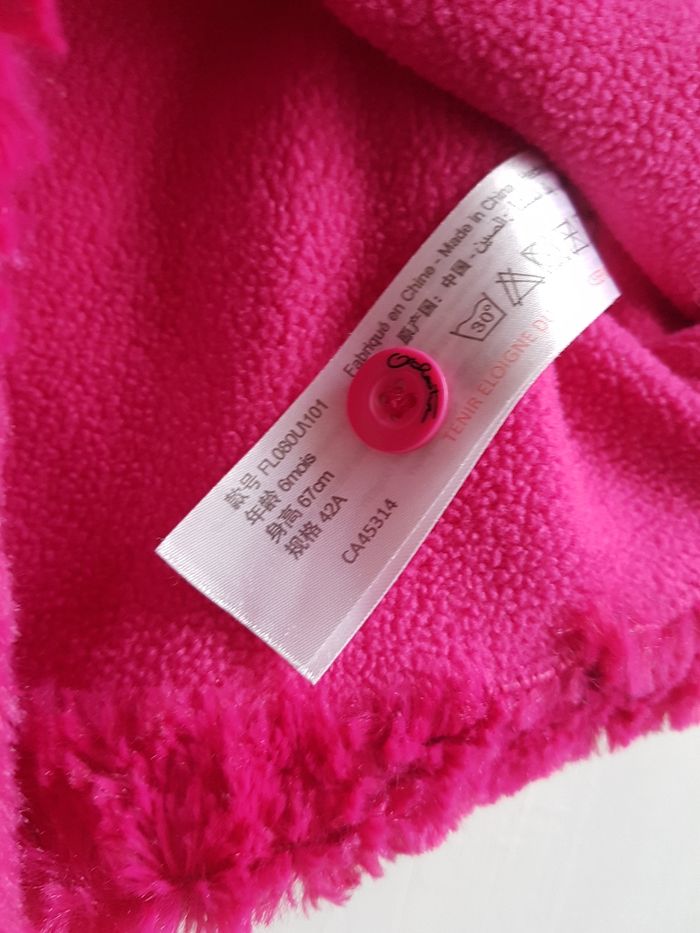 Gilet sans manches moumoute rose 6 mois - photo numéro 2