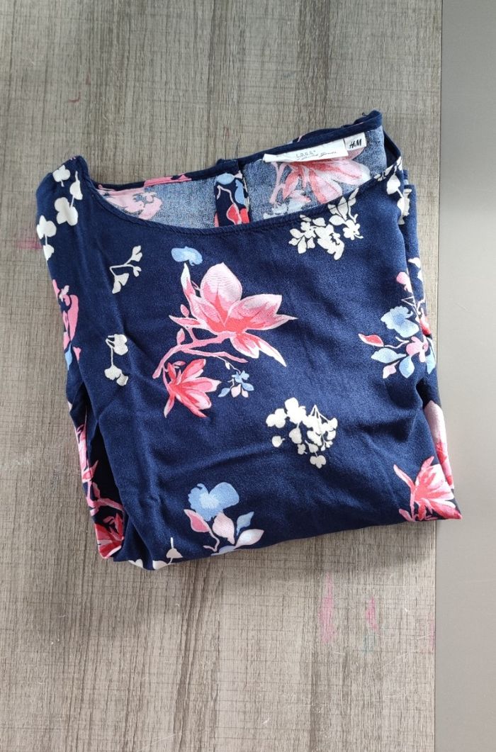 💙 Blouse bleue à imprimé floral – Taille L – H&M 💙 - photo numéro 4