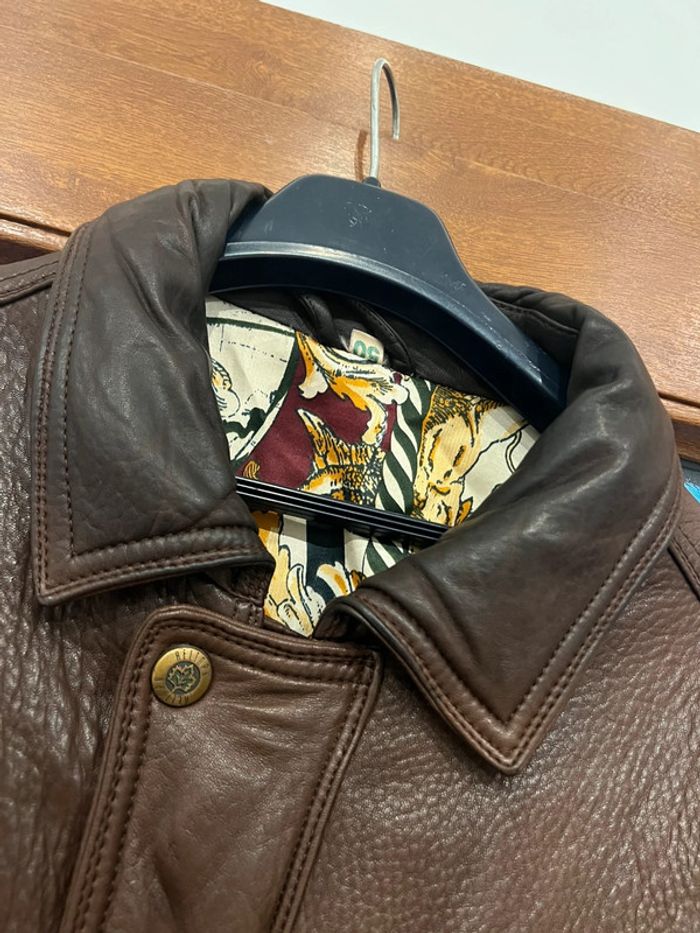 Manteau blouson veste cuir vintage taille L marque Heitorn - photo numéro 13