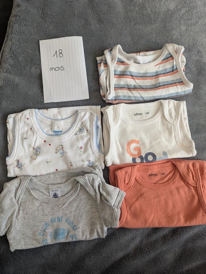 Lot de 5 bodies - 18 mois - Multimarques
