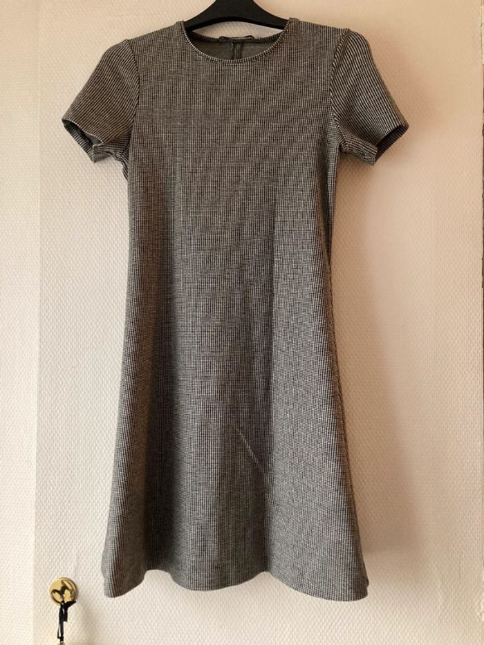 Robe motif pied de poule Mango