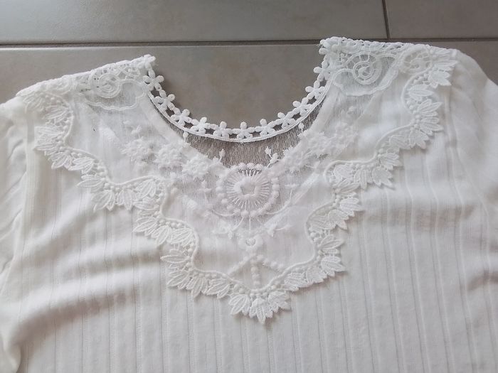 Pull femme T :38  blanc - photo numéro 7