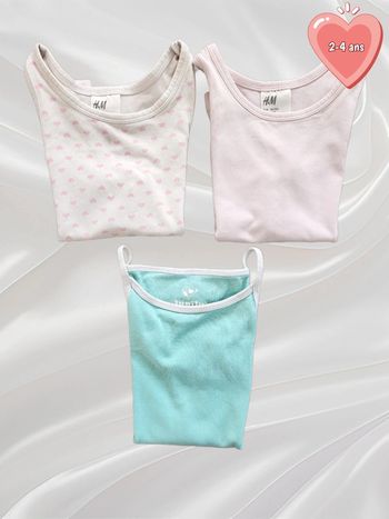 Lot de 3 maillots de corps à bretelles fille 24 mois