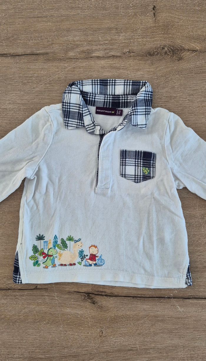 T-shirt ML à col 12 mois - photo numéro 2