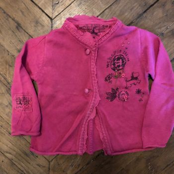 Gilet coton fuchsia Chipie 3 ans