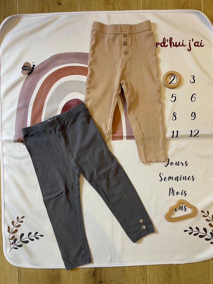 Lot de 2 leggings bébé fille – 23 mois / 86 cm (Obaïbi & Orchestra) 🌸👶