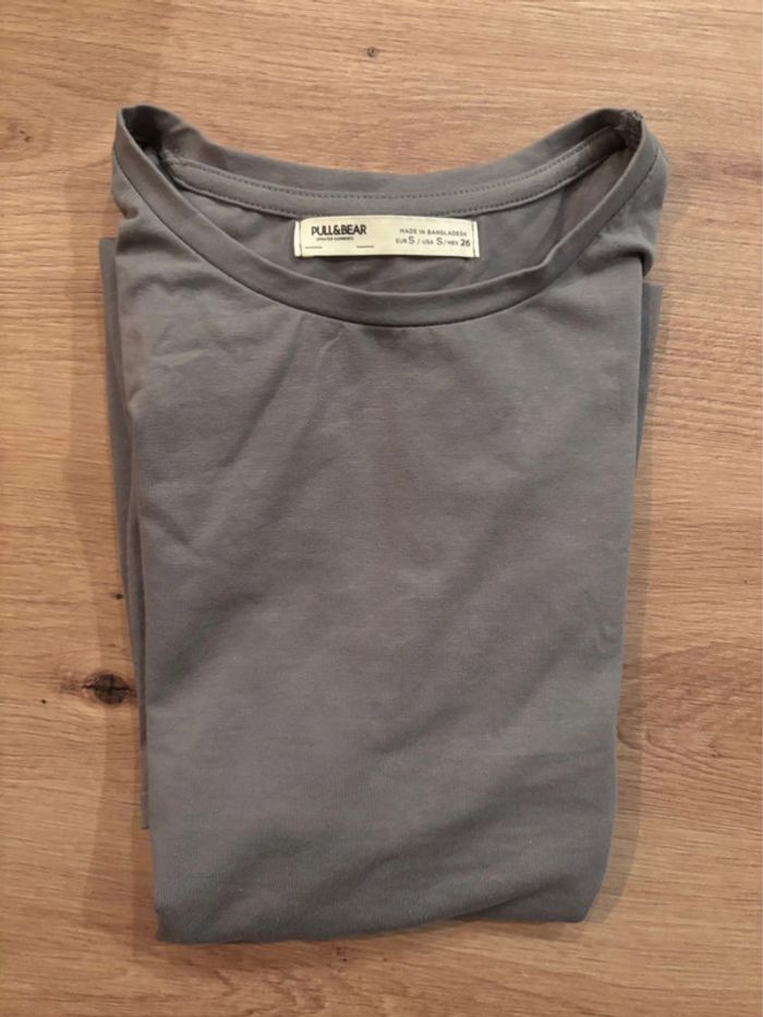 Robe coton marque pull and bear taille s / 36 grise - photo numéro 2