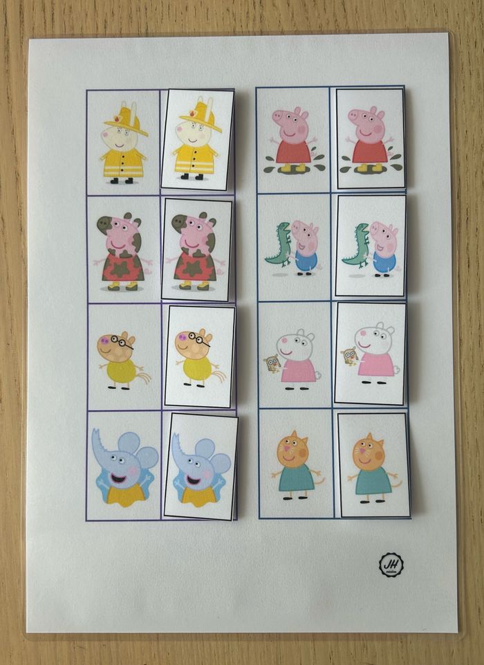Fiche Montessori : Les doubles Peppa pig
