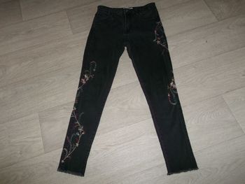Jean D.CHERRI noir et broderies multicolores taille S TBE