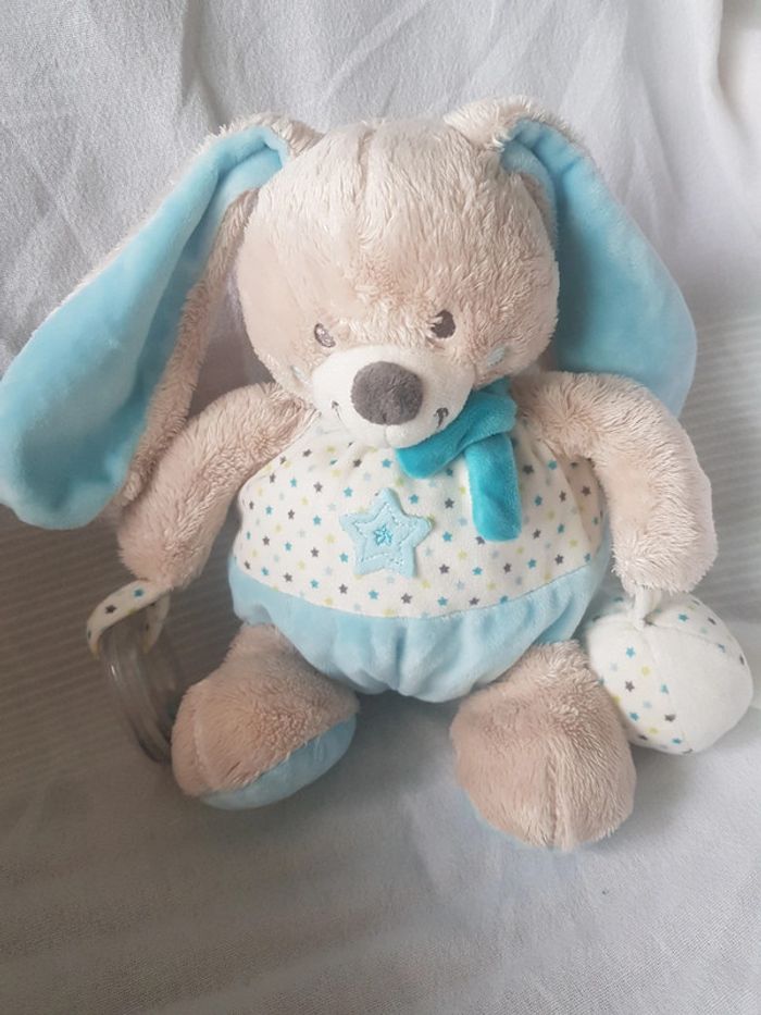Peluche chien bleu mots d enfants - photo numéro 3